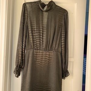 Reiss Textured Gray Mini Dress